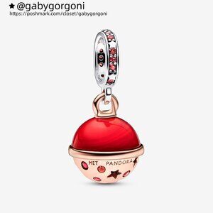 Pandora Two-tone Planet Mars Murano & Sparkling Dangle Charm